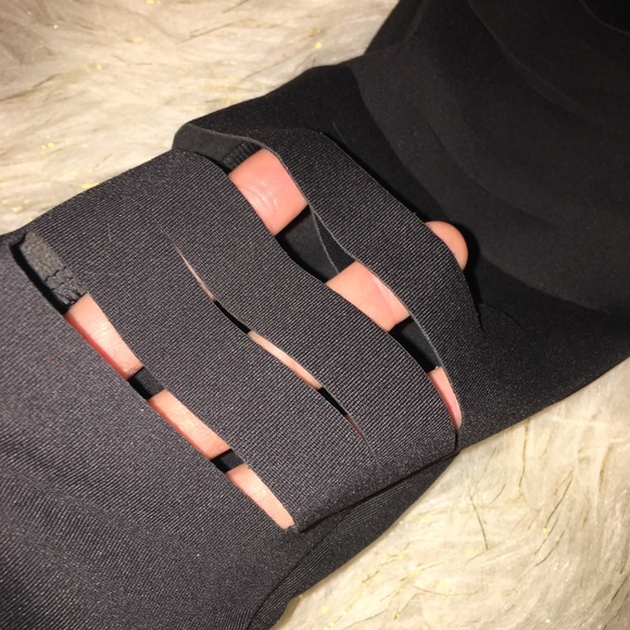 PINK High Waisted Black Slashed Ultimate Leggings - Picture 5 of 7